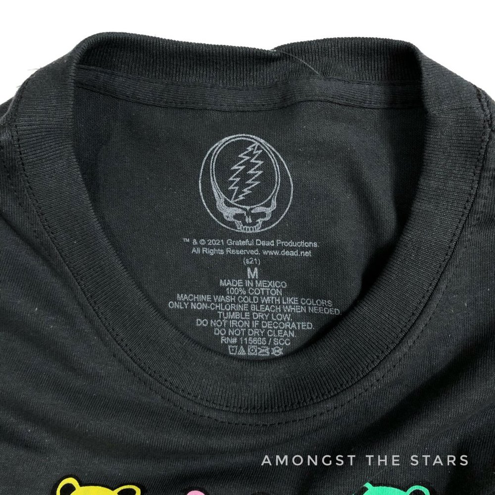 Grateful Dead Dancing Bears Grey Crewneck T-Shirt - Picture 6 of 7